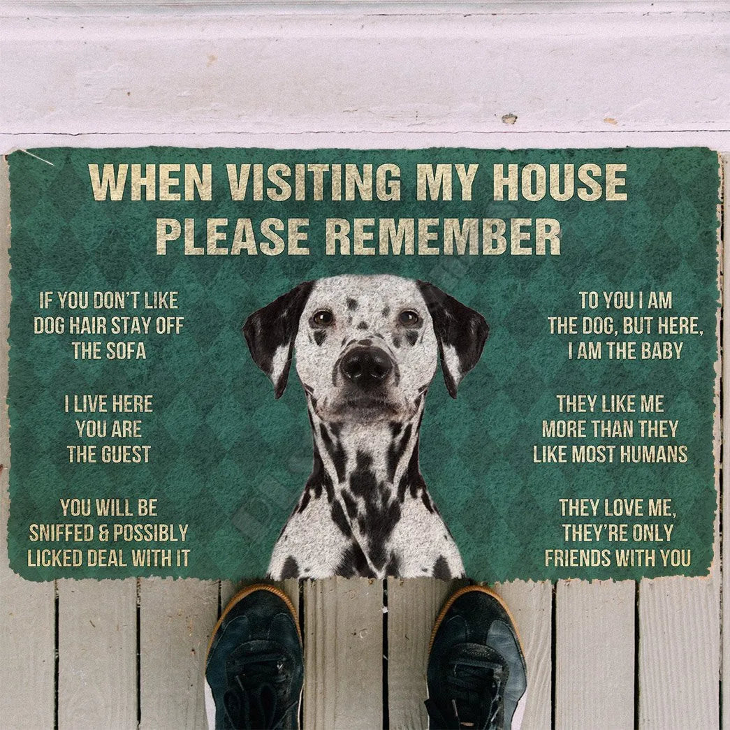 3D Please Remember Doberman Pinscher Dogs House Rules Doormat Non Slip Door Floor Mats Decor Porch Doormat