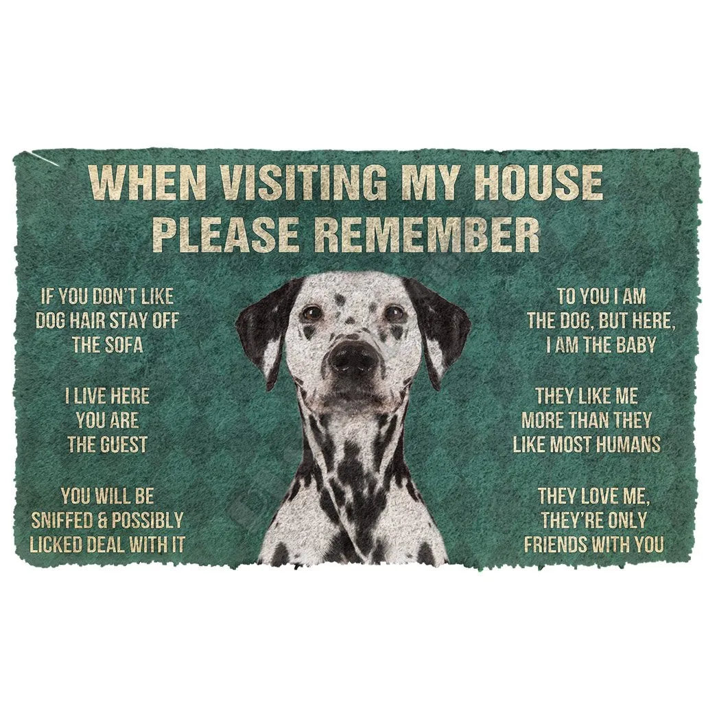 3D Please Remember Doberman Pinscher Dogs House Rules Doormat Non Slip Door Floor Mats Decor Porch Doormat