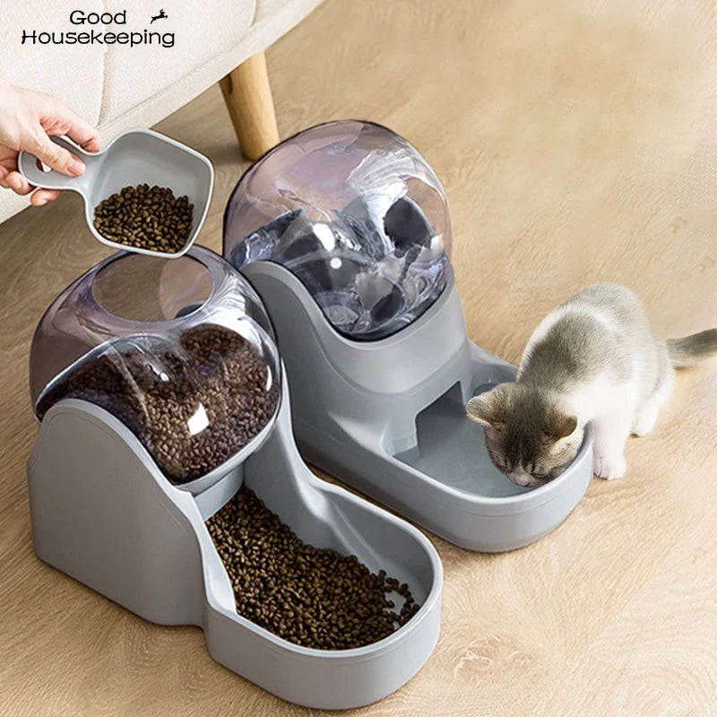 3.8L Gravity Pet Water Dispenser Cat Automatic Feeder Plastic Dog Water Bottle Food Water Dispenser Pet Feeding Bowl for Cat Dog