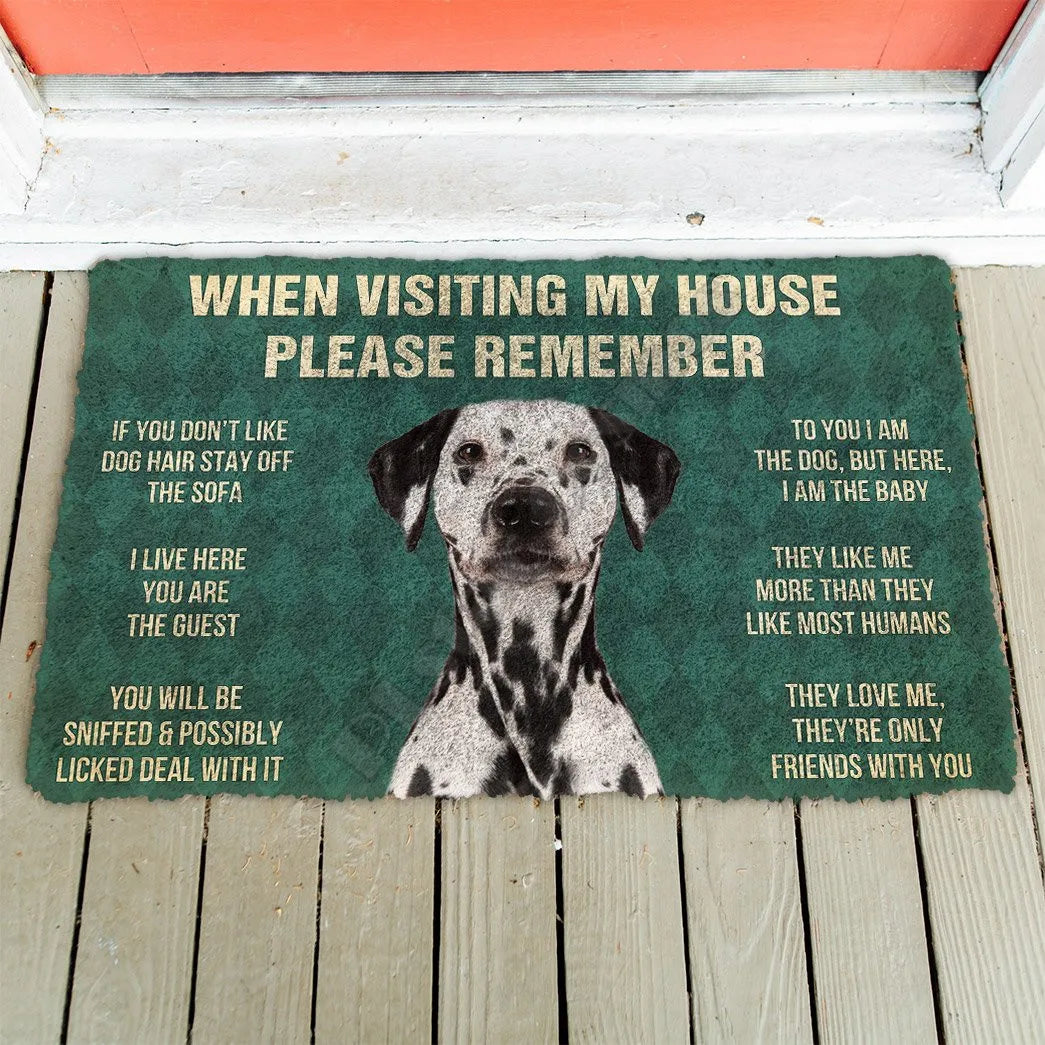 3D Please Remember Doberman Pinscher Dogs House Rules Doormat Non Slip Door Floor Mats Decor Porch Doormat