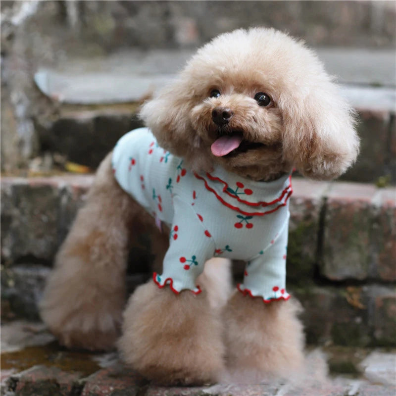 Small Dog Cotton T-shirt Spring Autumn Dog Clothes Pajamas Cat Puppy Shirt Chihuahua Yorkie Costume Poodle Pomeranian Clothing