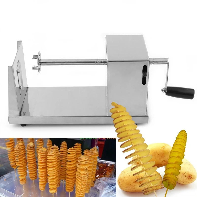 Manual Potato Tower Machine  Potato Cutting Machine Tower Spiral Potato Hot Dog Roll Cutting Machine Special for Food Stalls