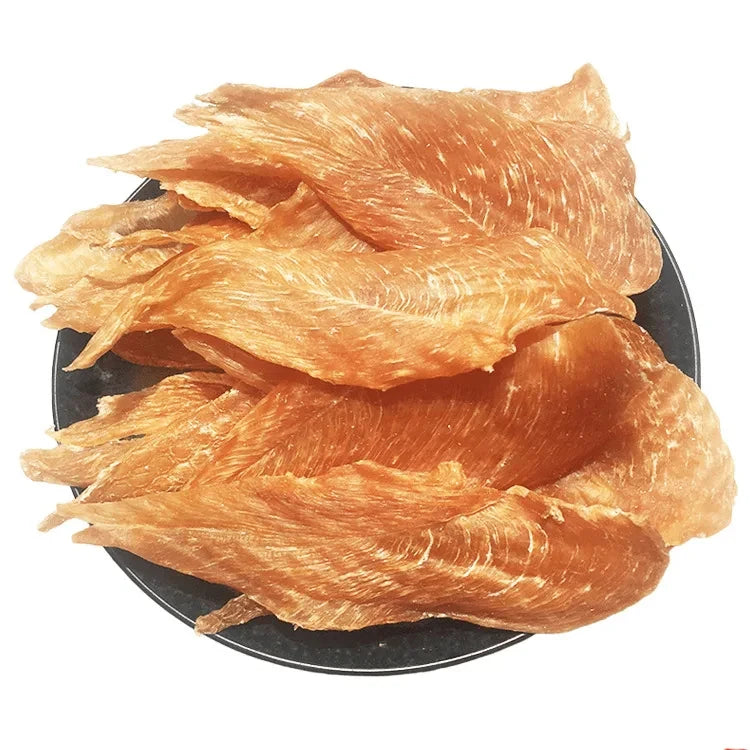 Pet dog snacks air-dried pure meat chicken breast jerky slices duck meat golden wool jerky strip food 200g