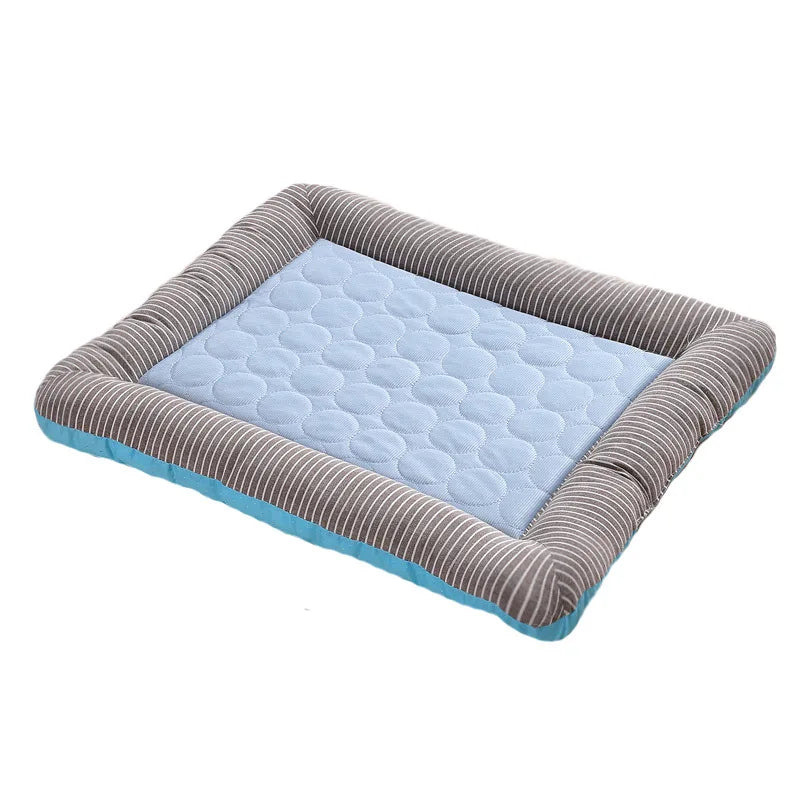 Cooling Pad Bed for Dogs Cats Puppy Kitten Cool Mat Pet Blanket Ice Silk Material Soft for Summer Sleeping Pink Blue Breathable