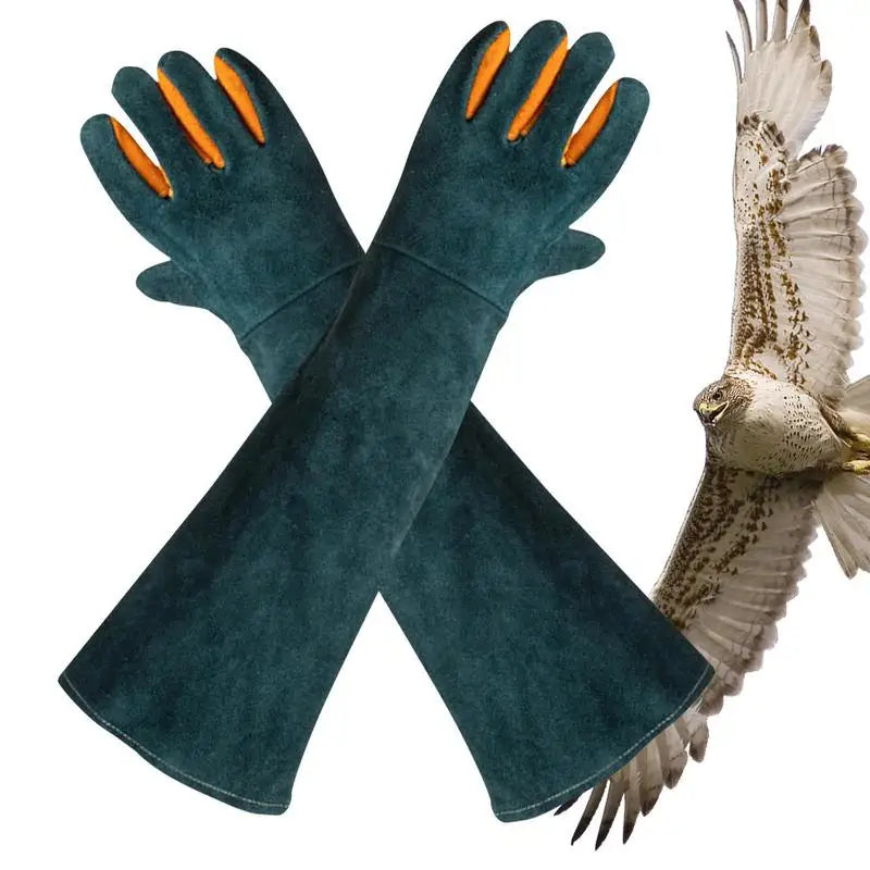 Animal Handling Gloves Leather Multipurpose Pet Grooming Gloves Puncture And Scratch Resistant Dog Bite Sleeve Pet Trapping