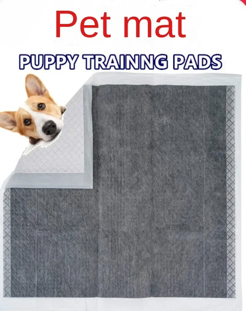 100 Thick Bamboo Charcoal Pet Urine Pads, Cat Absorbent Diapers, Diaper Training for Dogs