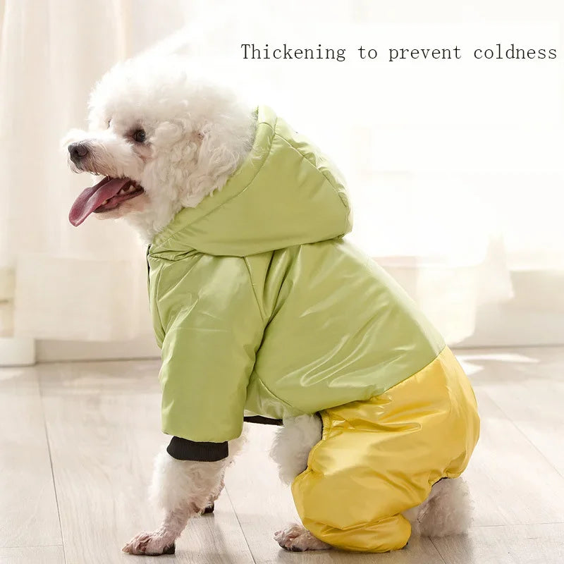 Clothing Waterproof and Windproof Dog Cotton Clothes Warm Dog Clothes Pet Four Legged Cotton Clothes Dog Coat Warm