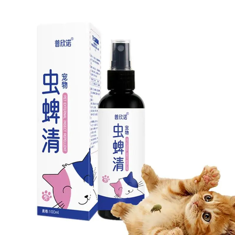 100ml Insect and tick repellent spray No-toxic Outdoor Fleas And Tick Control Pet InsecticideSpray For Cats and Dogs