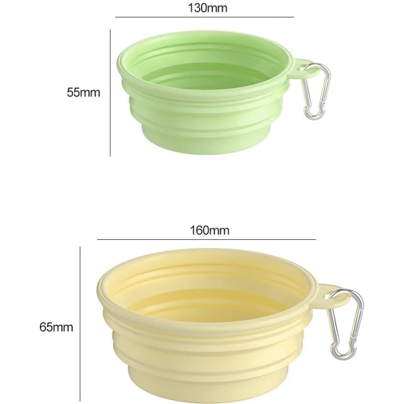 Dog Folding Silicone Bowl Outdoor Travel Foldable Portable Cat Food Water Container Feeding Tray Bowl Dog Bowls Pet Supplies