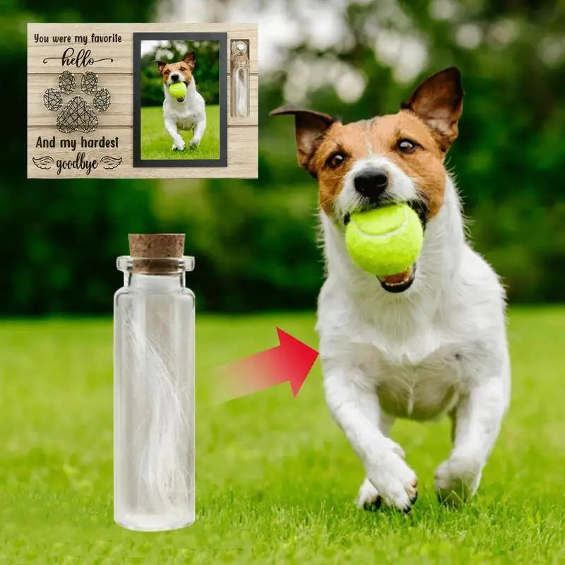 Pet Memorial Photo Frame Wood Pet Keepsake With Pet Urns Bottle For Dogs Ashes Dogs Loss Sympathy Gift For Dog Dad Cat Mom