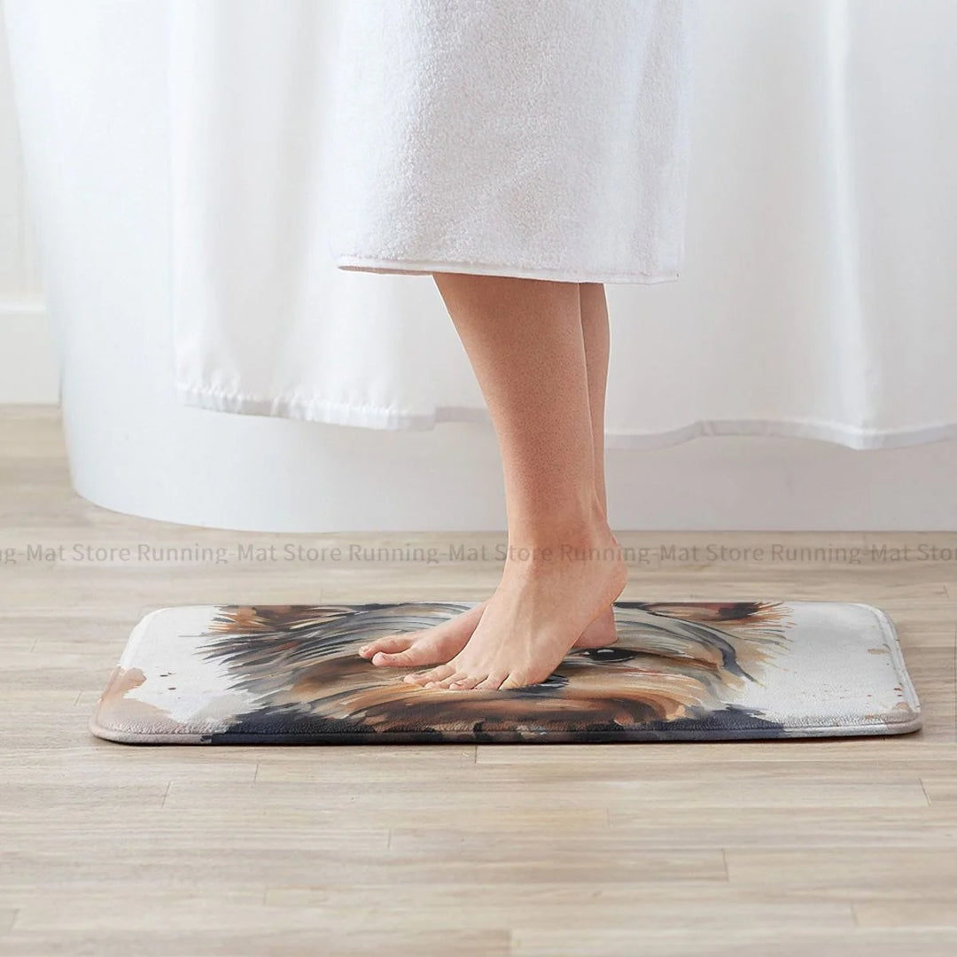 Yorkshire Terrier Pet Dog Bath Non-Slip Carpet Portrait Bedroom Mat Welcome Doormat Home Decoration Rug