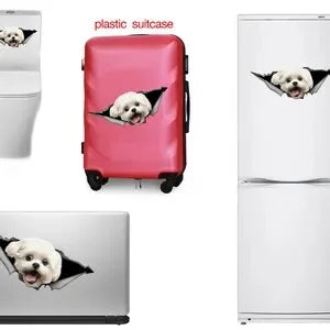 White Lhasa Apso decal, Lhasa Apso car sticker, White Lhasa Apso magnet, dog car decal