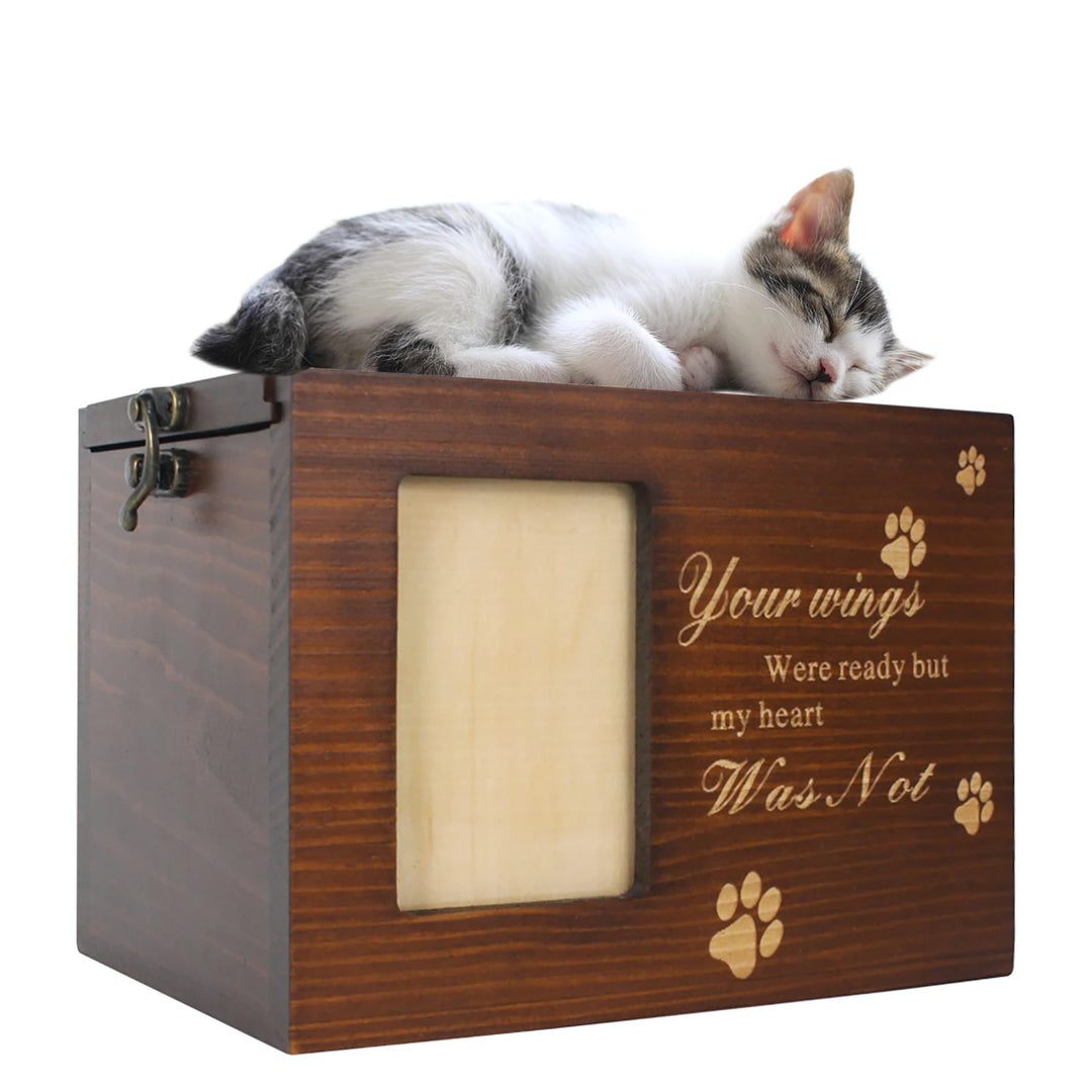 Pets Supplies Wooden Urn Box Storage Box Creative Pet Urn Memory Box With Photo Frame Pets Cat Dogs Precious Urn Souvenirs