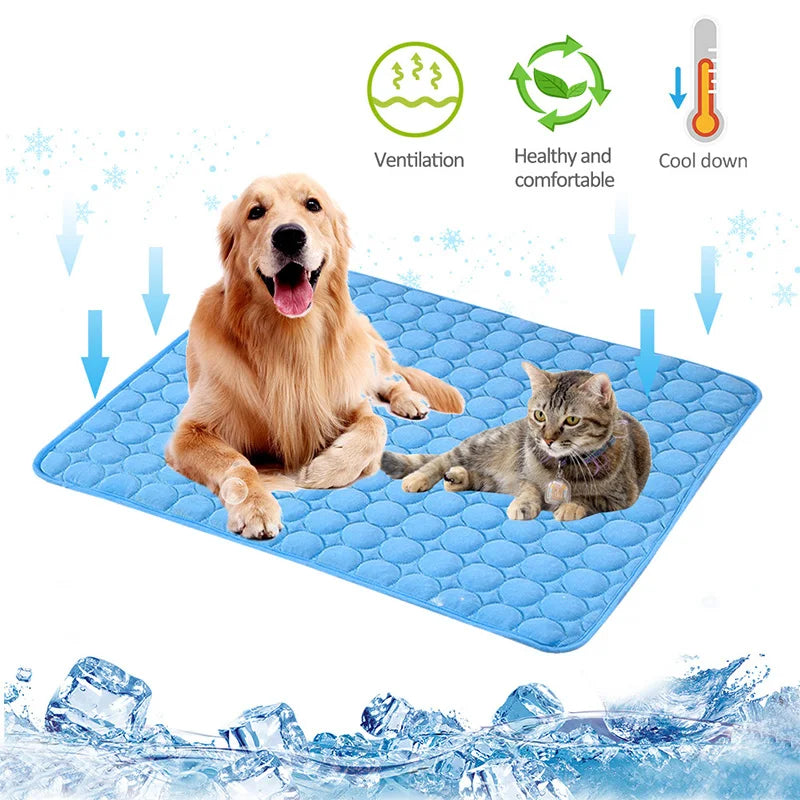 Pet Cat Dog Mat Cooling Summer Ice Pad Washable Breathable Blanket Sofa Puppy Floor Bed Cushion For Dogs Cats Pet Supplies