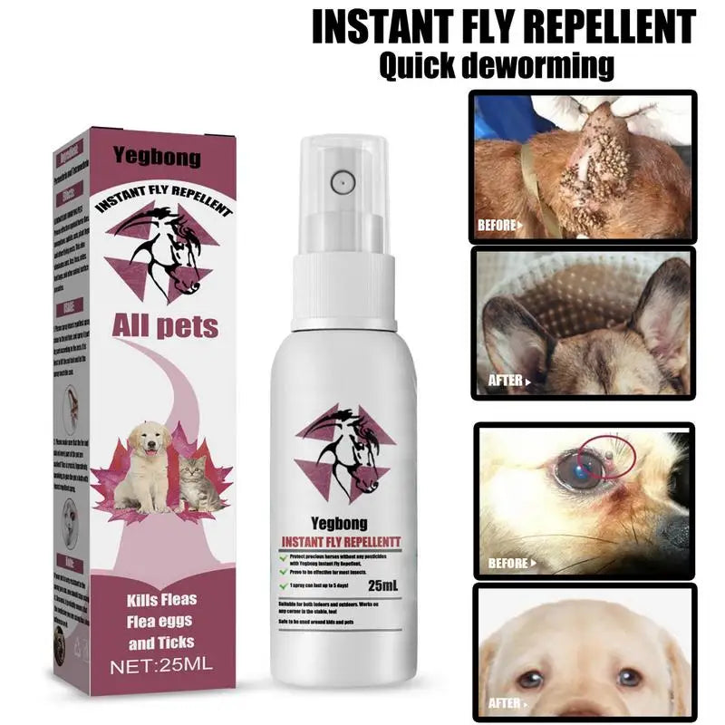 Pet Skin Spray Fleas Tick And Mosquitoes Spray For Dogs Cats And Home Fleas Eliminator Control Prevention Treatments Protect