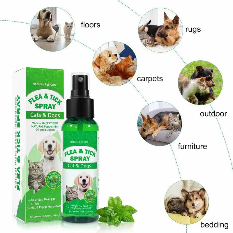 100ml Pet Furr Spray Fleas Tick And Mosquitoes Spray For Dogs Cats And Home Natural Fleas Control Prevention Spray Pet Supplies