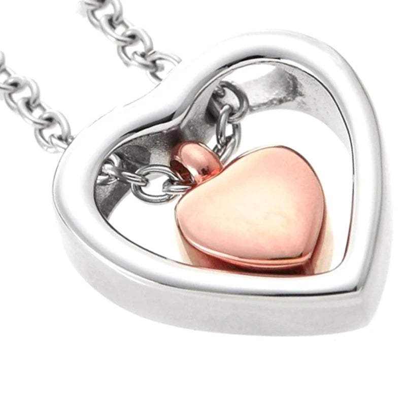 Love Heart Pendant Necklace Ashes Box Memorial Urn Pendant Openable Long-Lasting Necklace Ashes Case Holder Durable