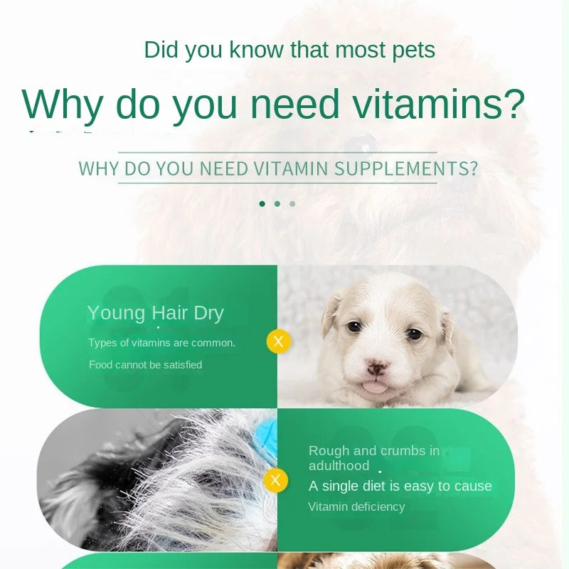 Pet multivitamin tablets 180 tablets Vitamin supplements for dogs and cats Health care product