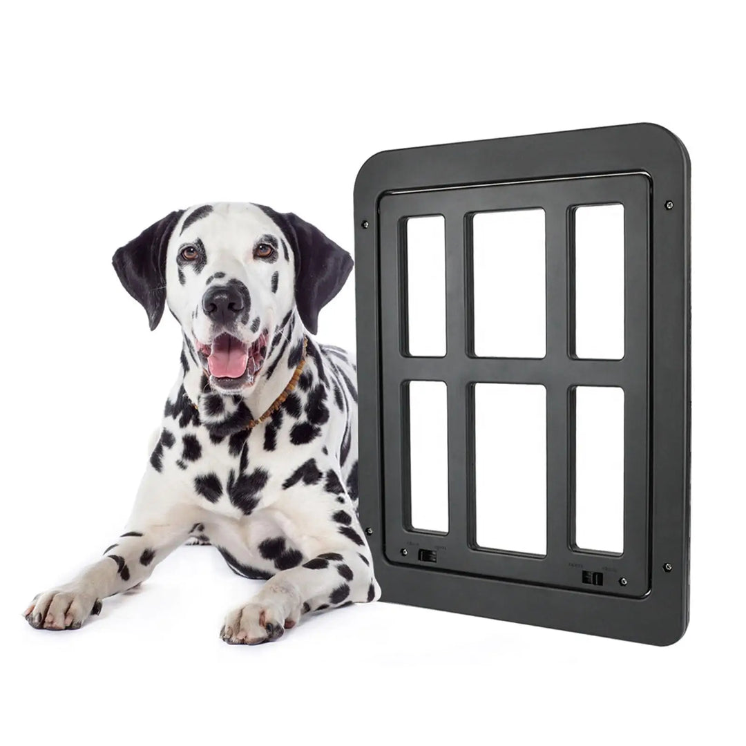 Pet Dog Door 4 Ways Household Cat Gate Lockable Security Pet Entrance Glass Window Puppy Hole Door for Cat Dog