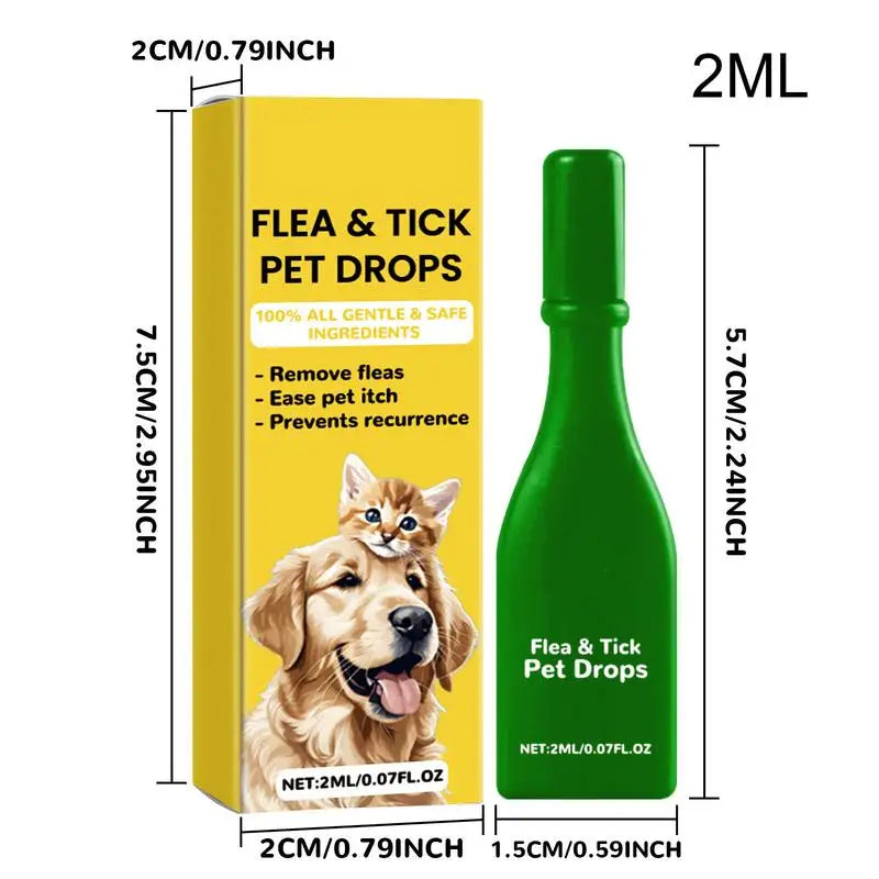 2Ml Pet Dog Cat Vitro Drops Long-Lasting Control Repel Fleas Ticks Lice Insect Remover Spray For Cats Dogs