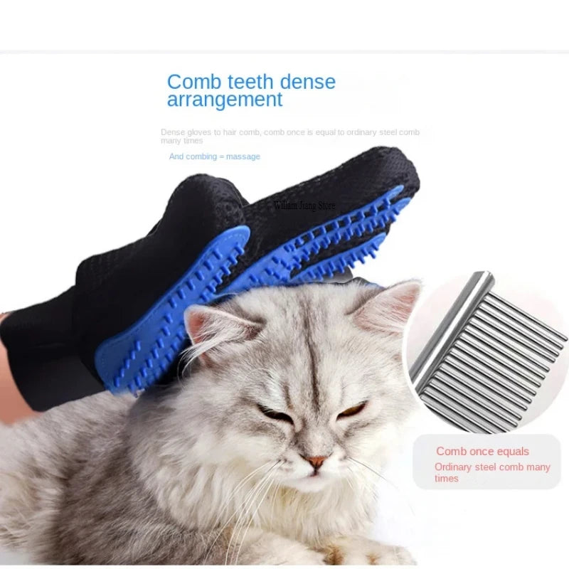 2pcs Pet Hair Removal Gloves Comb for Dog Grooming Cats and Dog Massage Bath Cleaning and Beauty Products Gloves to Bathe Dogs