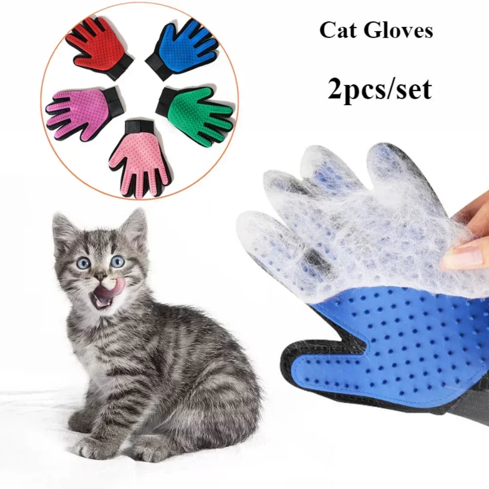 2pcs Pet Hair Removal Gloves Comb for Dog Grooming Cats and Dog Massage Bath Cleaning and Beauty Products Gloves to Bathe Dogs