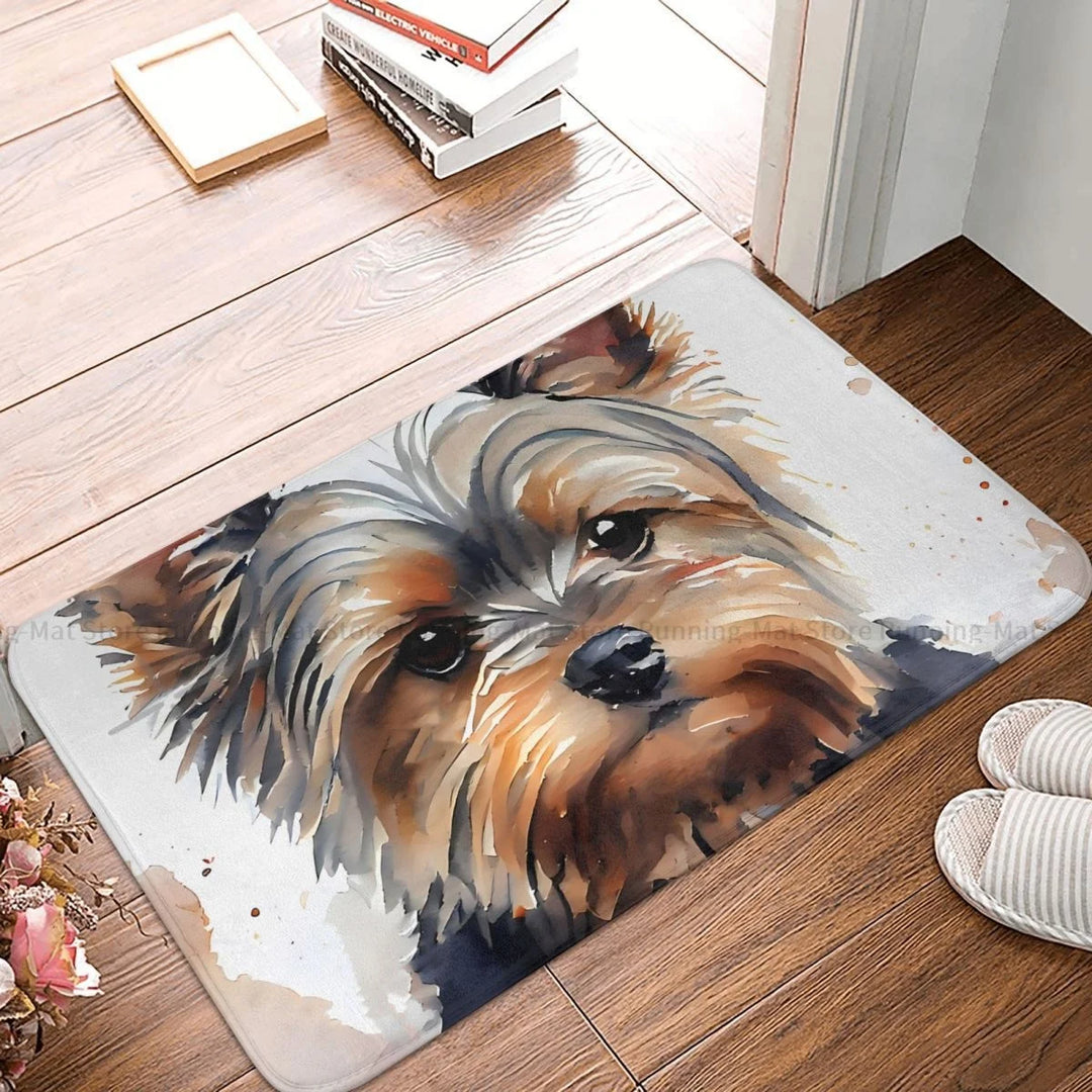Yorkshire Terrier Pet Dog Bath Non-Slip Carpet Portrait Bedroom Mat Welcome Doormat Home Decoration Rug
