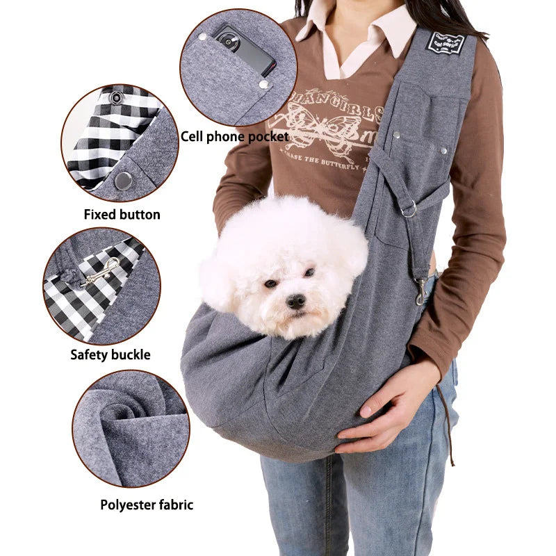 Soft and comfortable outdoor dog bag Pet Oblique Shoulder Bag Travel portable shoulder bag pet carrying supplies