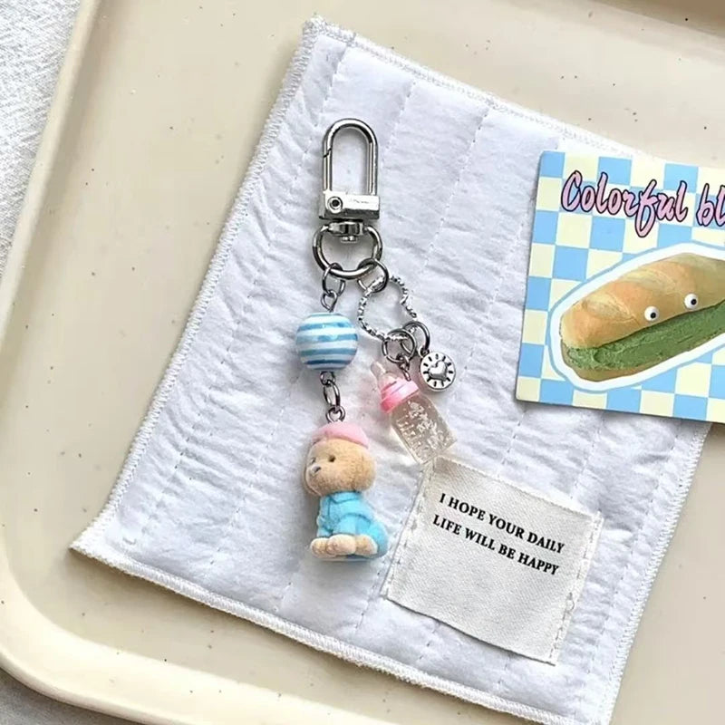 3D Food Cute Hamburger Dog Cat Phone Charms Cute Flocking Animal Koala Duck Elephant Keychain Bag Pendant Camera Decorations