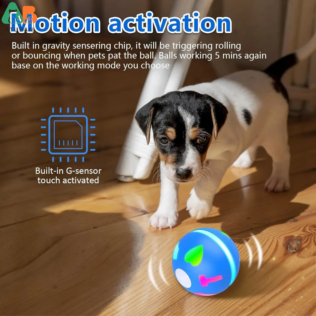 ATUBAN Interactive Dog Toys/Cats Balls with Motion Activated/USB Rechargeable, Electric Dog Smart Ball for Medium Small Puppy