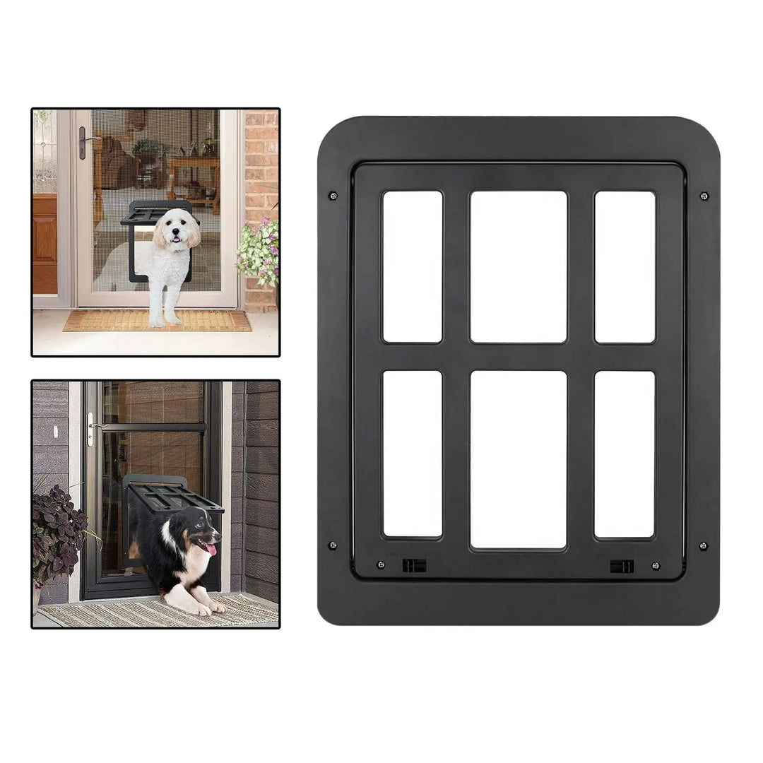 Pet Dog Door 4 Ways Household Cat Gate Lockable Security Pet Entrance Glass Window Puppy Hole Door for Cat Dog