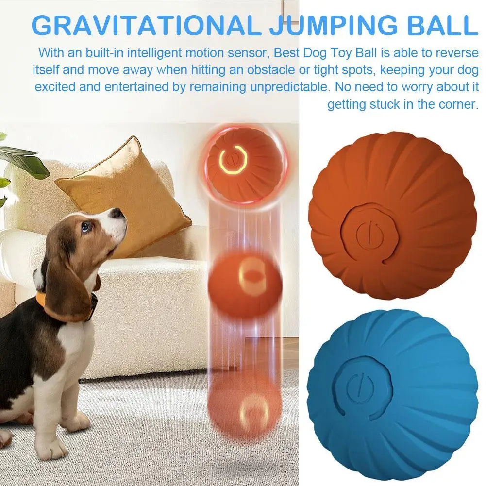 Electric Smart Dog Toy Ball Gravity Bounce Ball Wear Pet Resistant Bounce Bite Interactive Automatic Electronic Toy Mobile L1T2