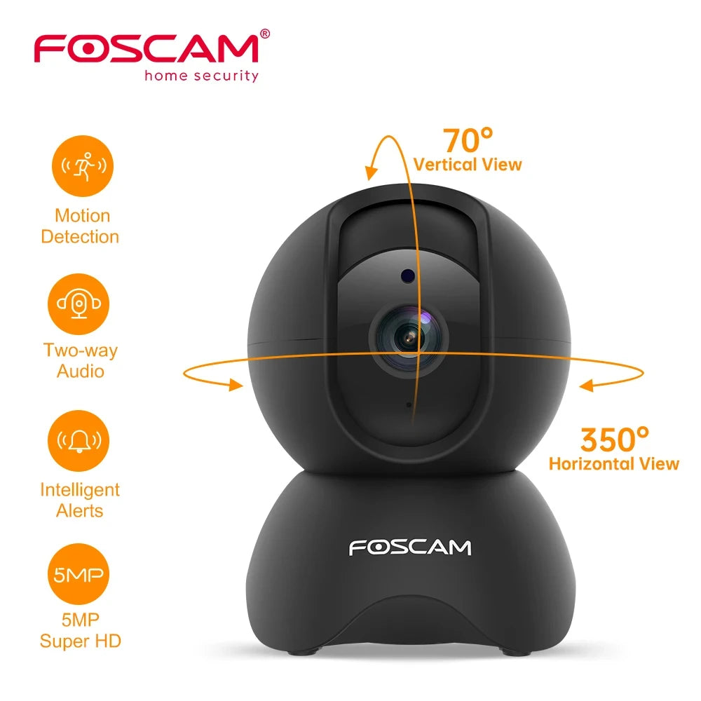 Foscam 5MP WiFi Pet Cameras 2.4GHz Indoor Camera Baby Monitor with 360° Pan Tilt 2-Way Audio Home Security Surveillance Camera