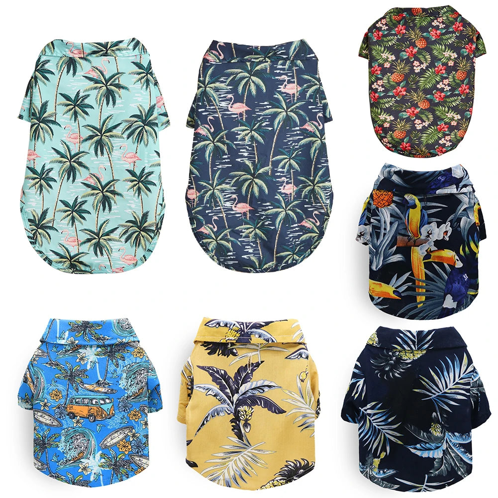 Hawaiian Style Pet Dog Clothes Summer Dog Shirts for Small Medium Dogs Puppy Cat Clothing Ropa Perro Pug French Bulldog T Shirt