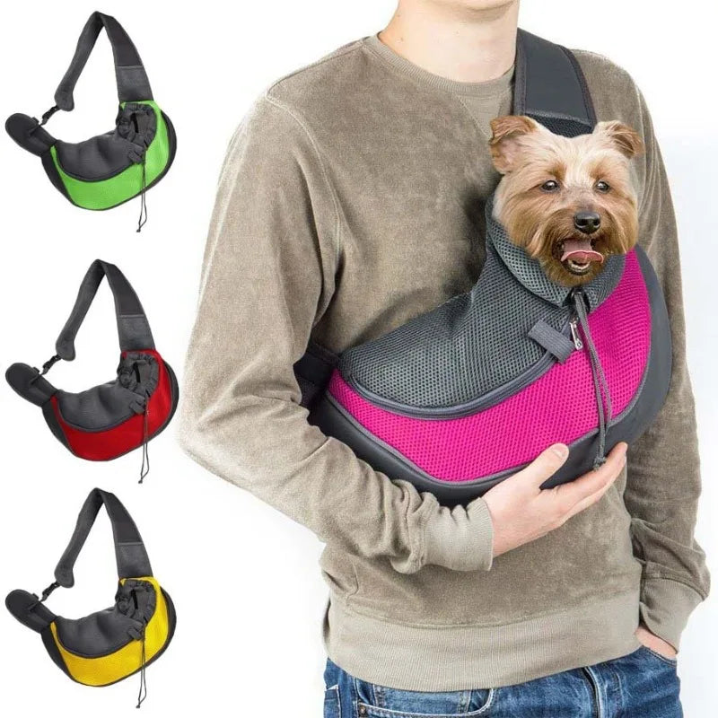 1Pc Dog out backpack,Dog Sling Carrier Breathable Mesh Travel Crossbody Bag For Puppy Cat Hiking Camping