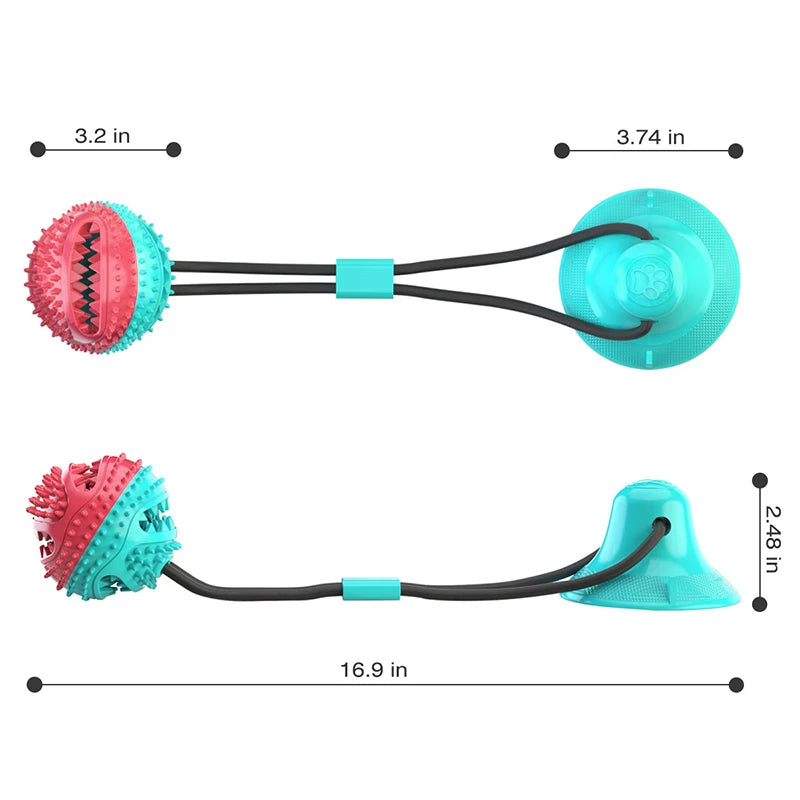 Dog Chew Toys Ball Suction Cup Rope Interactive Leaking Food Balls Toothing Clean Interactive Training for Large Dogs Accessorie