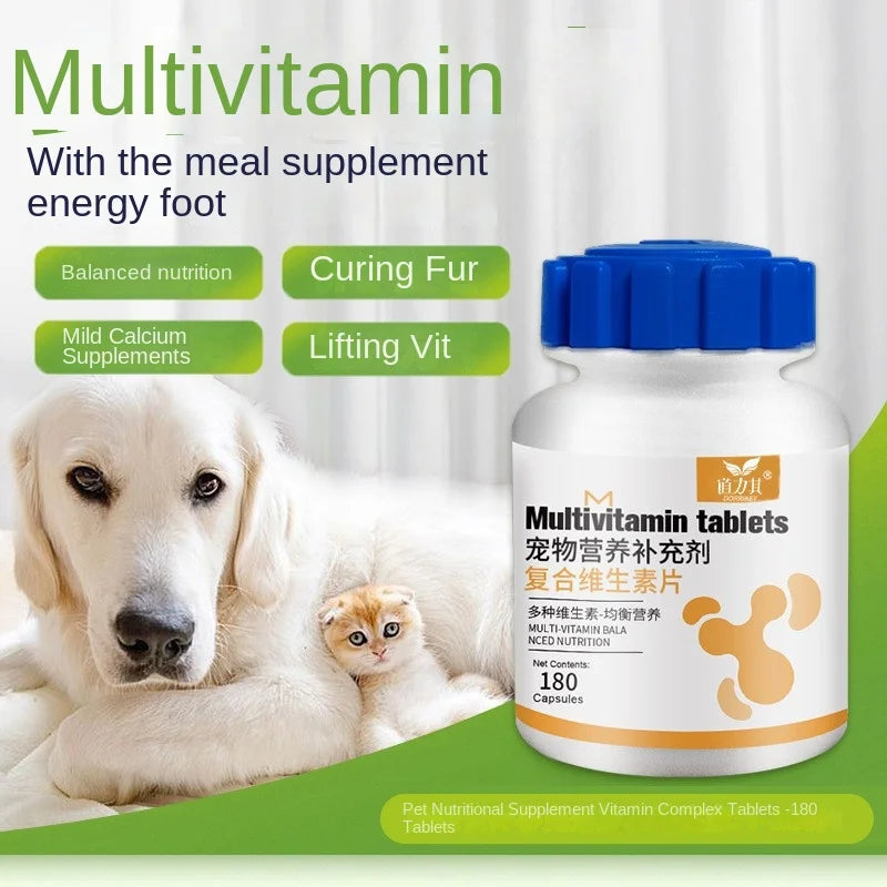 Pet multivitamin tablets 180 tablets Vitamin supplements for dogs and cats Health care product