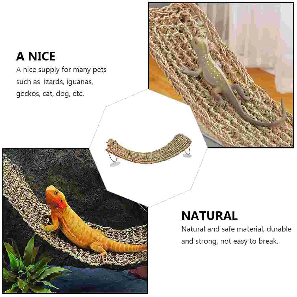 Lizard Hammock Pet Animal Toys Beard Chaise Longue Reptile Hanging Bed Seaweed Sea- Mat Cat Dog