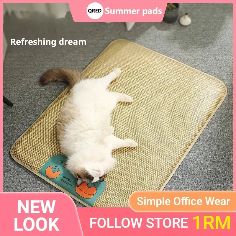 Summer Ice Cool Cat Mat Cool  Litter Mat Rattan Mat Cat Dog Pet Bed Ice Bed Dog Cooling Pet Supplies