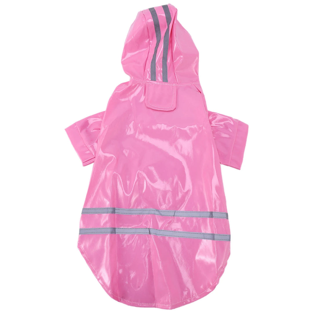 Pet Rain Coat Outdoor Solid Hooded Raincoat Pet Waterproof Puppy Dog Jacket Fashion Dog Clothing Pink M