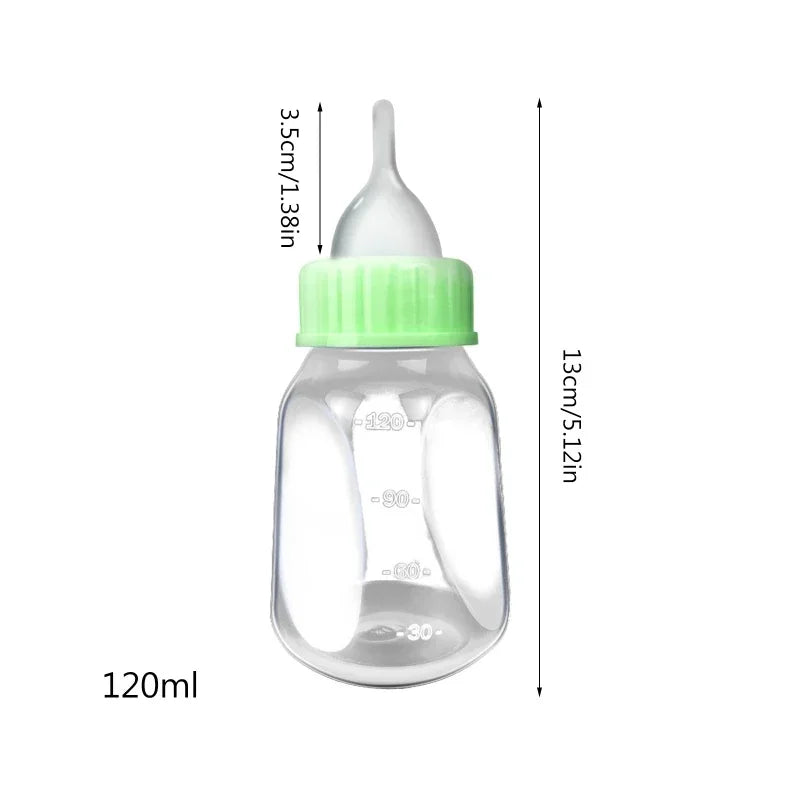 4-Pack 120ml Pet Nursing Kit Milk Bottle Pet Soother Bottle Set Nipple Feeding Bottles for Small Animals Puppy Feeding Supplies