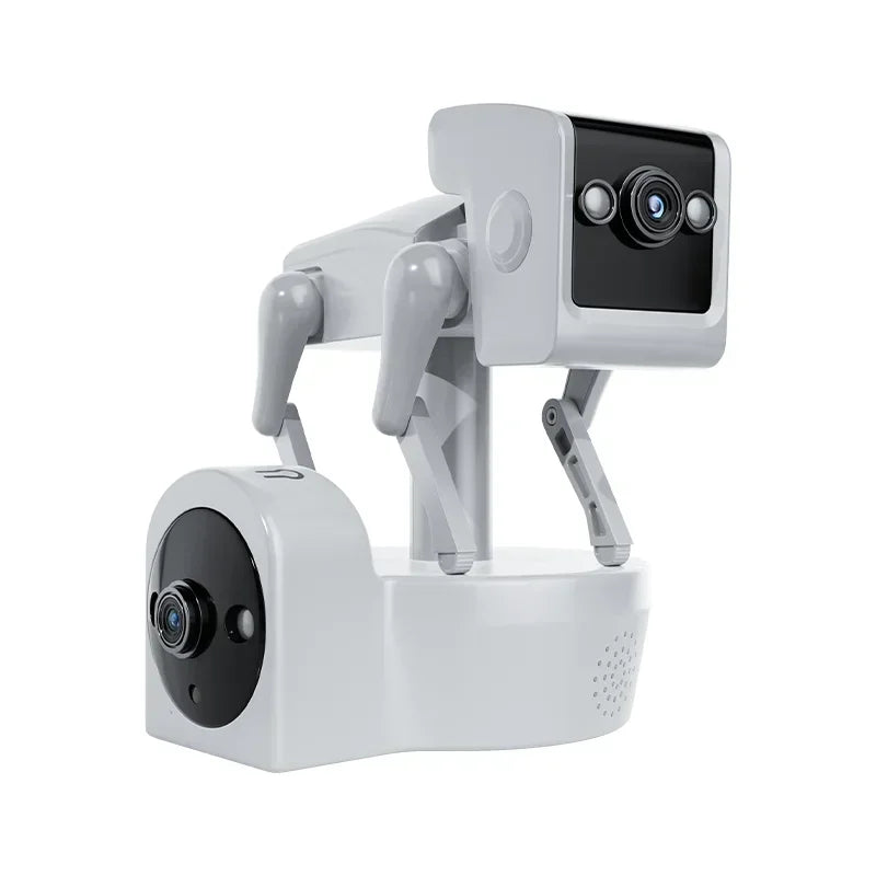 White Robot Dog Camera Dome Camera  Full APP AI Humanoid Detection Baby Monitor-EU Plug Color