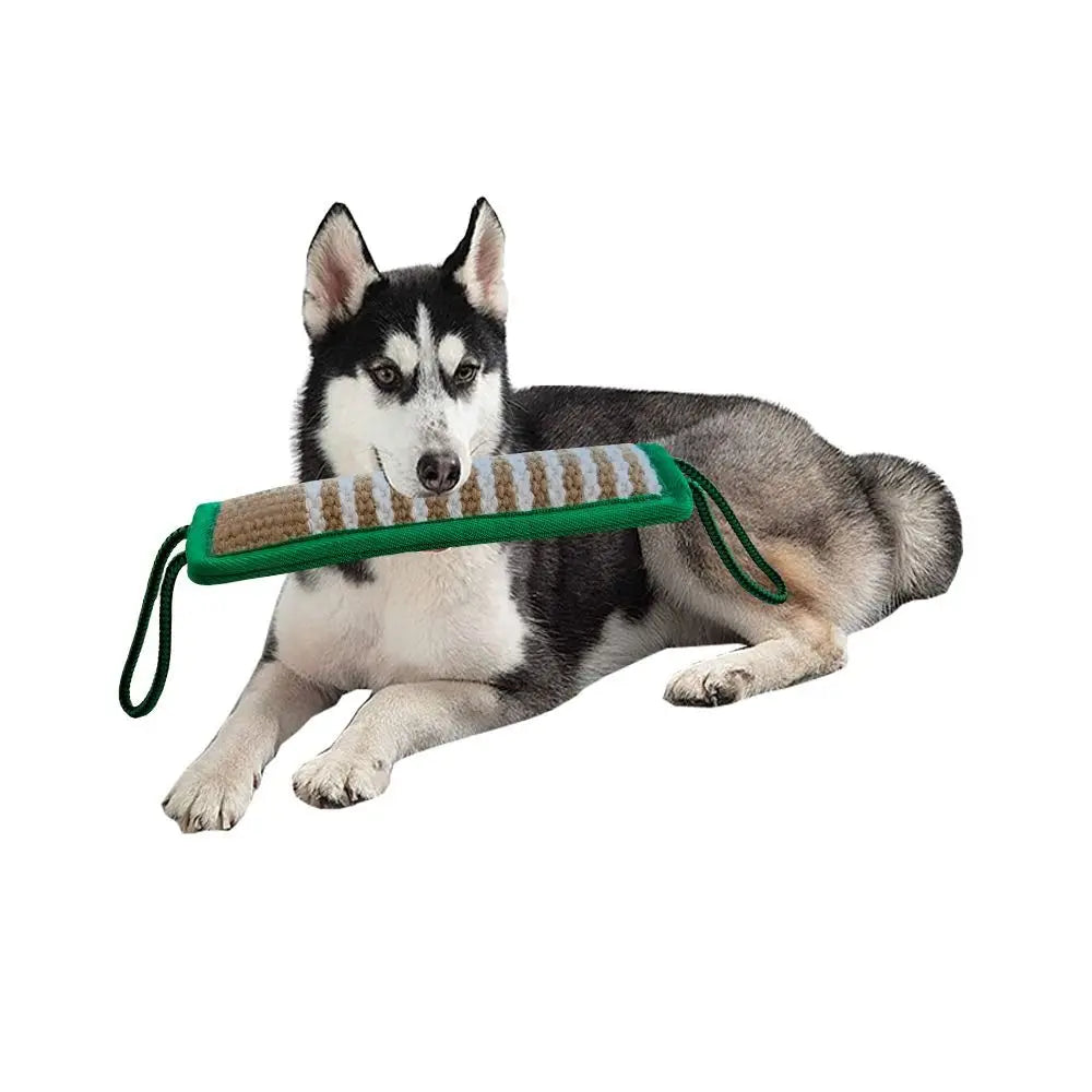 Pet Teeth Cleaning Jute Pet Chewing Toy with 2 Rope Handles Creative Dog Bite Pillow Non-slip Durable Dog Tug Toy Shepherd