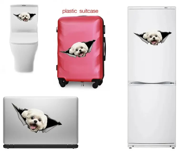 White Lhasa Apso decal, Lhasa Apso car sticker, White Lhasa Apso magnet, dog car decal