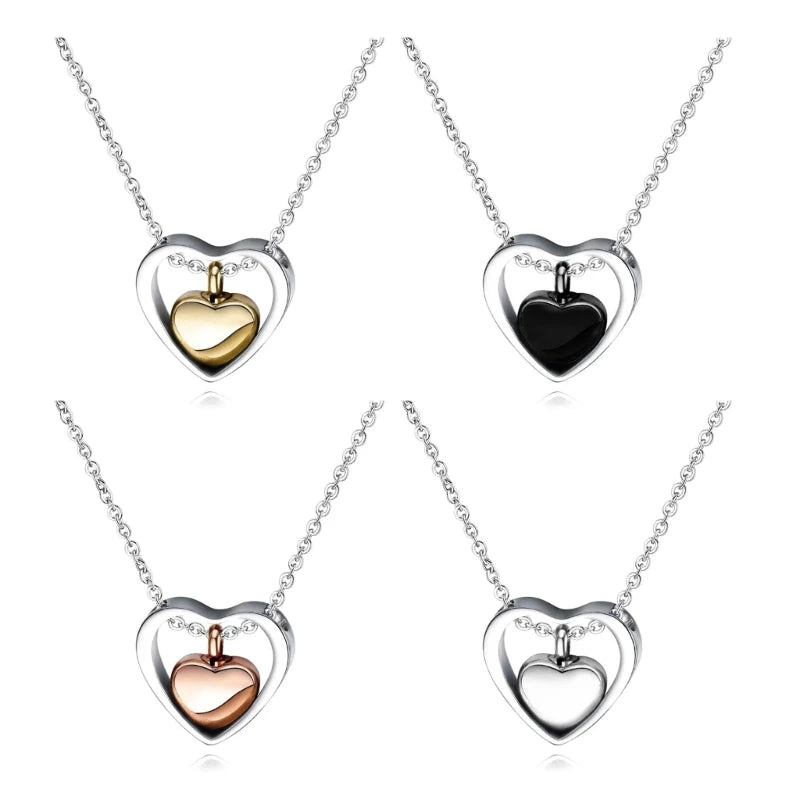 Love Heart Pendant Necklace Ashes Box Memorial Urn Pendant Openable Long-Lasting Necklace Ashes Case Holder Durable