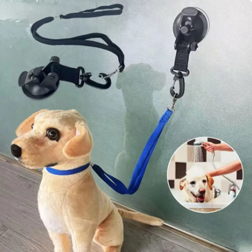 Adjustable Collar Dog Bathing Fixer with Buckle Strong Suction Cup Pet Grooming Restraint Leash Harness Tether Dog Table Sling