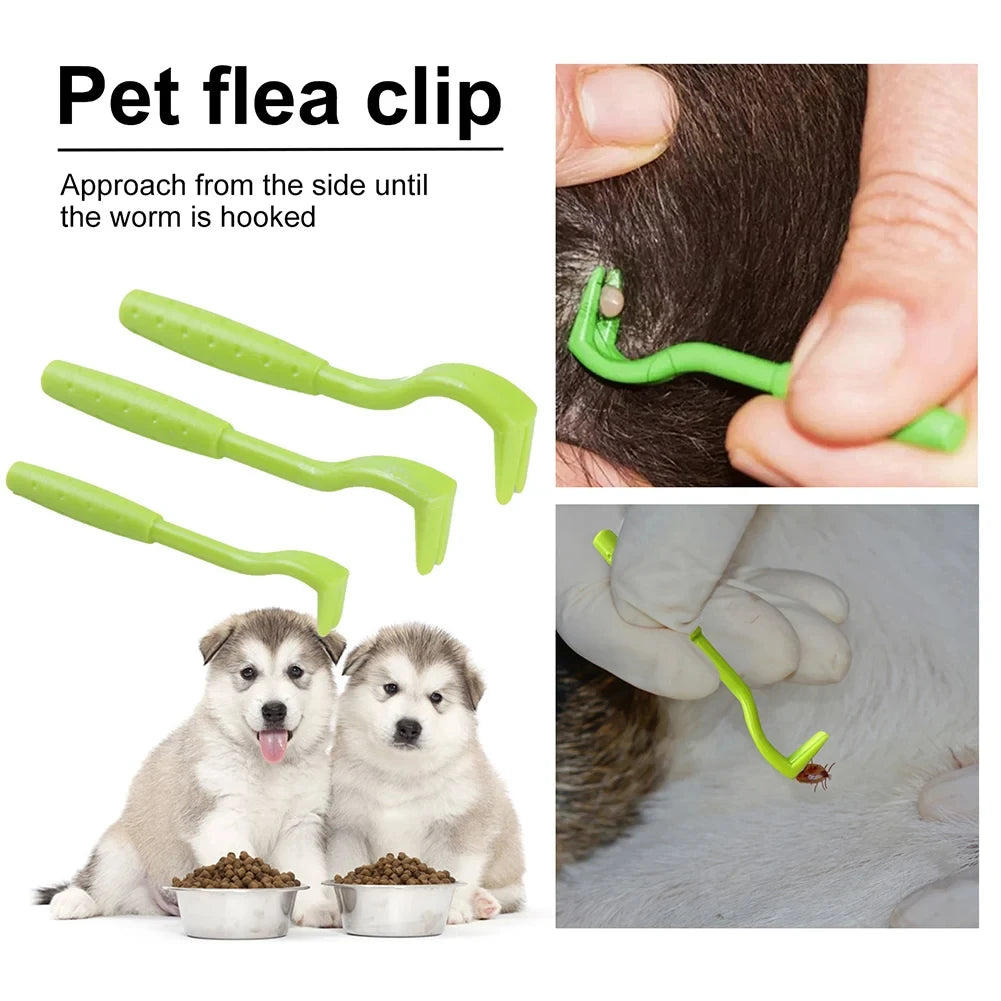 Dogs Accessories Pet Flea Remover Hook Cleaning Tool Tick Remover Tweezer Cat Dog Grooming Supplies Pet Flea Tick Control