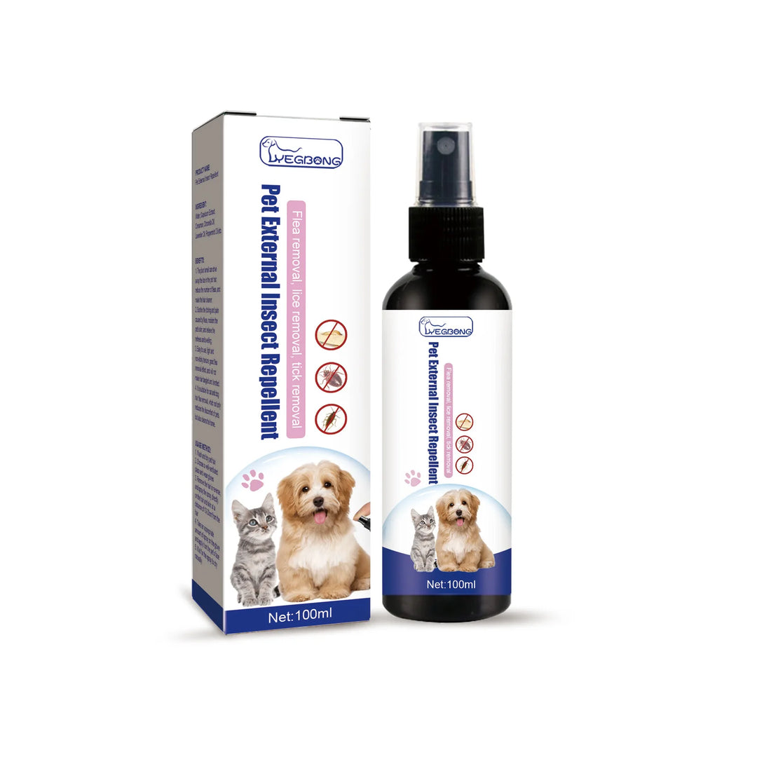 Pet Anti Flea Spray Itch Skin Relief Tick Control Cat Flea Treatment Antiparasite Insect Repellent Soothing Dog Deworming Liquid