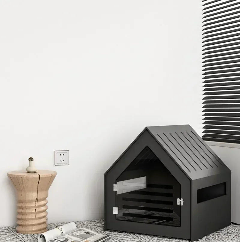 Wood Plywood Pet House with Transparent Acrylic Door Indoor Cat and Dog Shelter Modern Diversified Style Dog House Pet Furniture