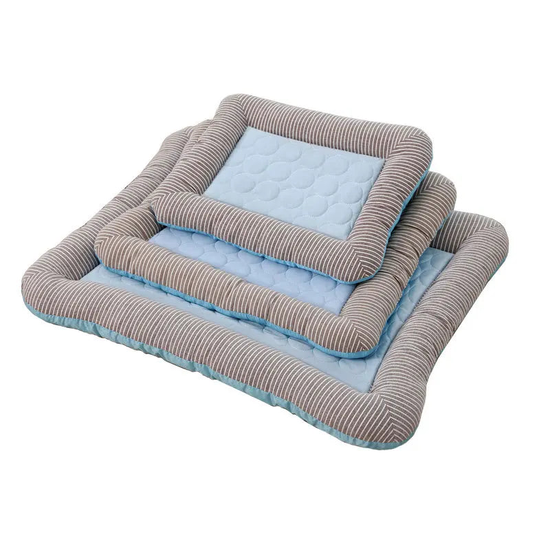 Cooling Pad Bed for Dogs Cats Puppy Kitten Cool Mat Pet Blanket Ice Silk Material Soft for Summer Sleeping Pink Blue Breathable